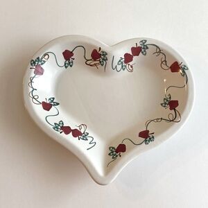 Vintage Chaparral Pottery USA Heart Shaped Stoneware Baking Dish